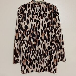 Chicos brown leopard print long sleeve
